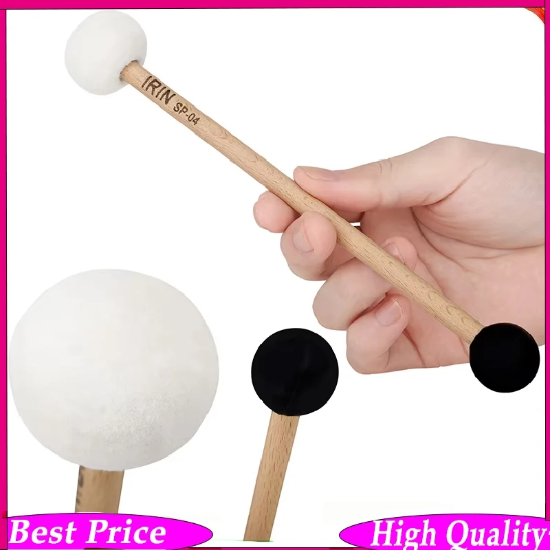 IRIN Doppelkopf-Filz-Gummi-Trommelstock für Klangschalen, Professioneller Percussion-Stick für Klangschalen und Trommeln