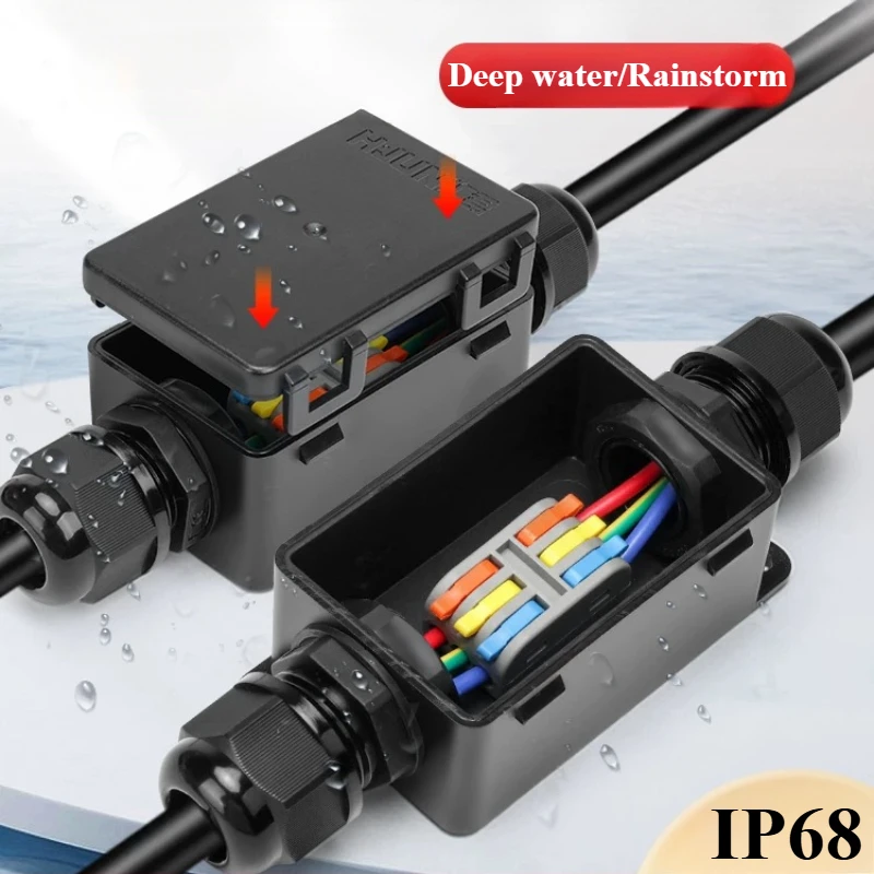 2-Way PG9 M20 With terminal 2 to 2 Outdoor IP68 Waterproof Junction 3-Way Buried Street Lights Splitter 4 to 4 Sealed Connector