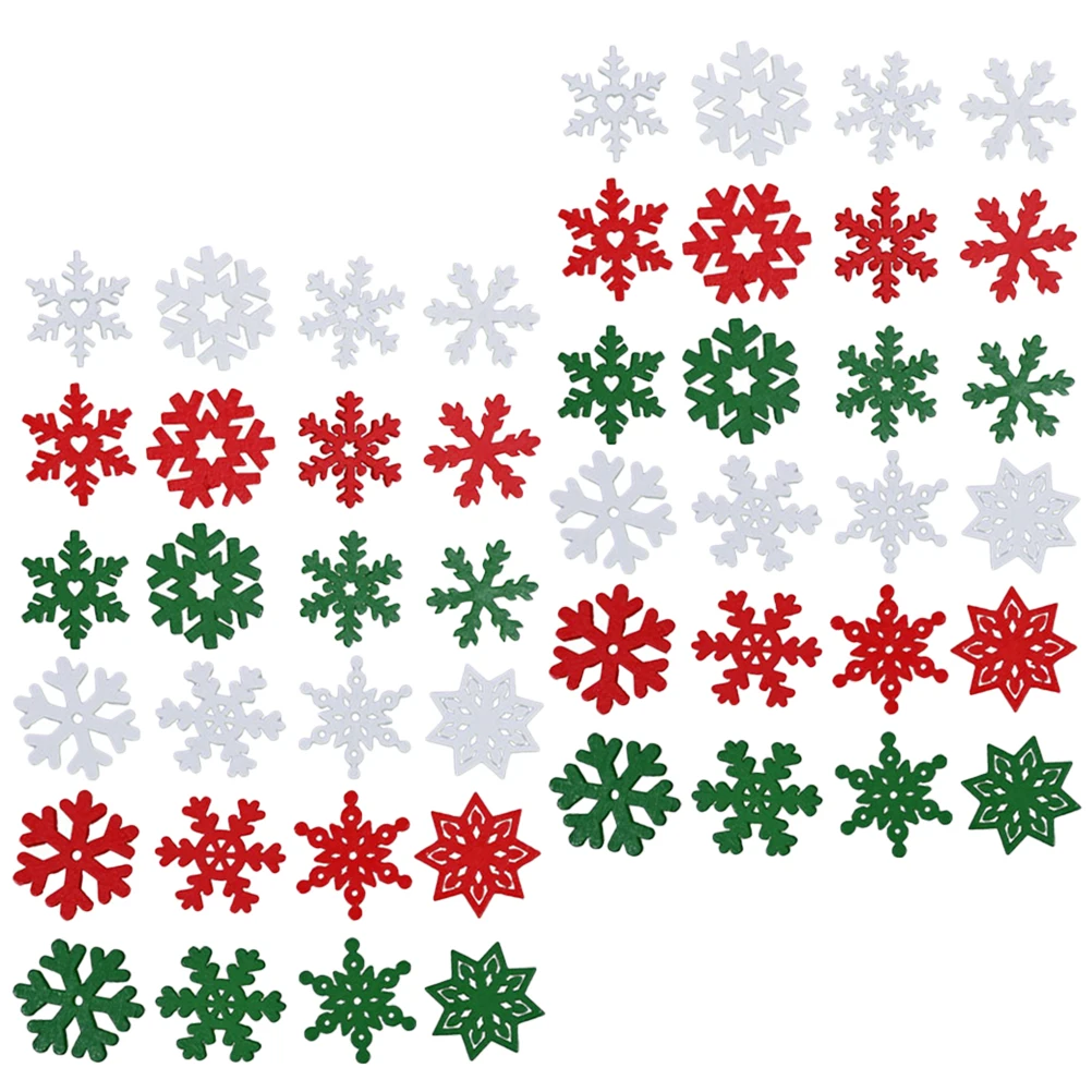 

50 Pcs Tag Wooden Snowflakes Hanging Decorations Christmas Crafts Mini Ornaments Cutouts Man