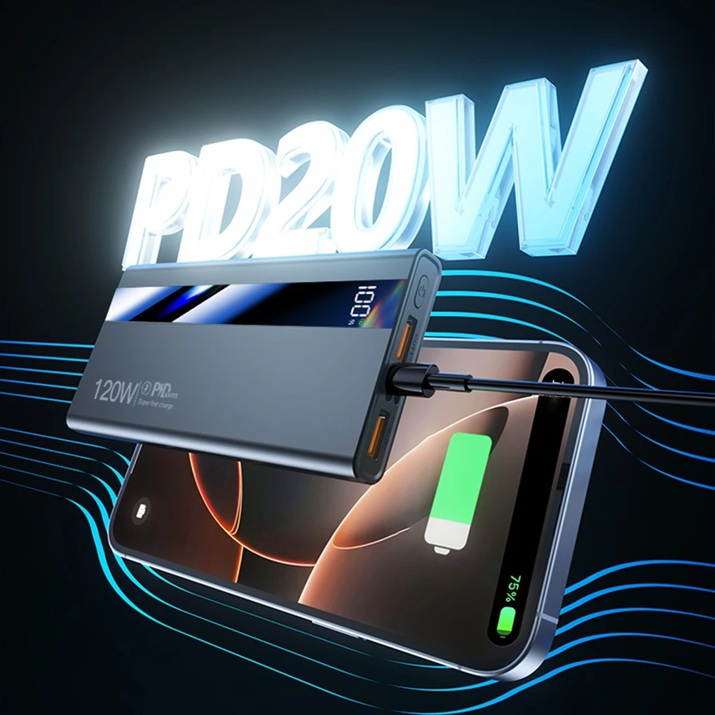 120 واط 200000 مللي أمبير شحن سريع قوة البنك بطارية 100000 مللي أمبير قدرة عالية شاشة ديجيتال قوة البنك لشاومي آيفون سامسونج #3