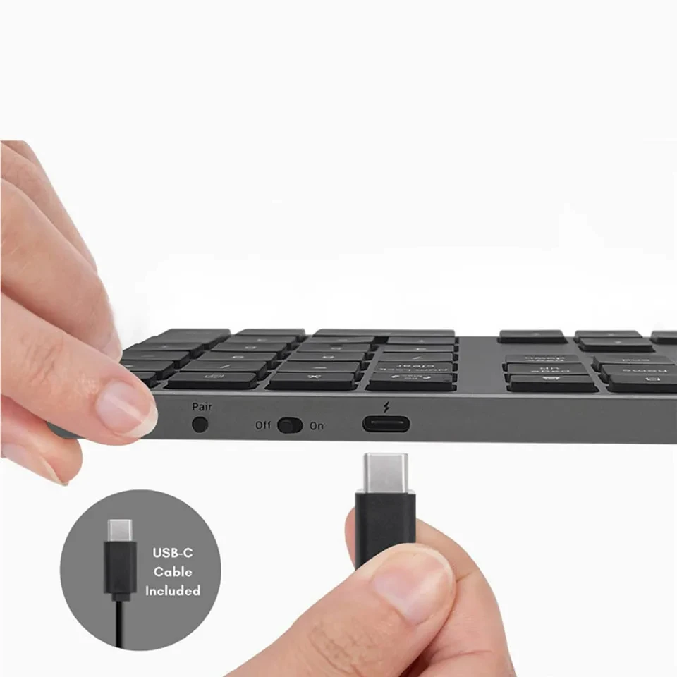 MRSVI 2.4G Wireless Bluetooth Number Pad Ultra-thin Remote Connection Numpad Numeric Keypad for IOS Window Digital Keyboard