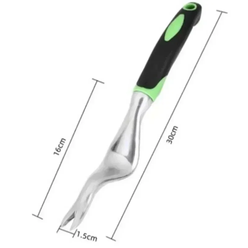 Hand Weeder Tool Stainless Steel Weed Puller Transplant Gardening Curved Head Ergonomic Handle Garden Weeding Digger Tool