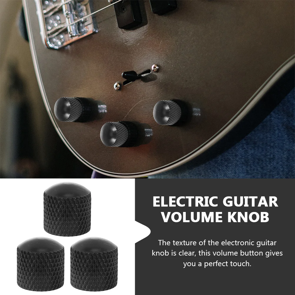 

3Pcs Guitar Volume Knob Metal Design Unique Look Replacement for Old Broken Knobs Useful Instrument Accessories