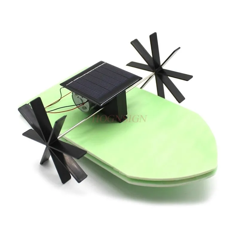 1 set Solar powered paddle boat DIY boat model handmade material package puzzle science and education