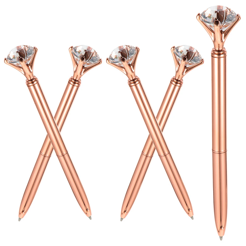 

5pcs Big Drill Rhinestone Ballpoint Metal Pens Elegant Luxury Sparkly Fancy for Women Students Writing Tool Portable Daily Use