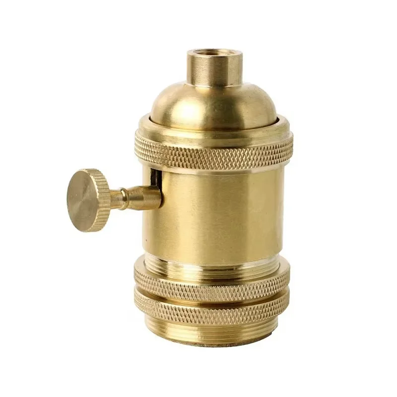 

Ретро-патрон E27/E26 из алюминия с двойным кольцом, чистый ретро-патрон с выключателем, аксессуары для настенных светильников, держатели для ламп