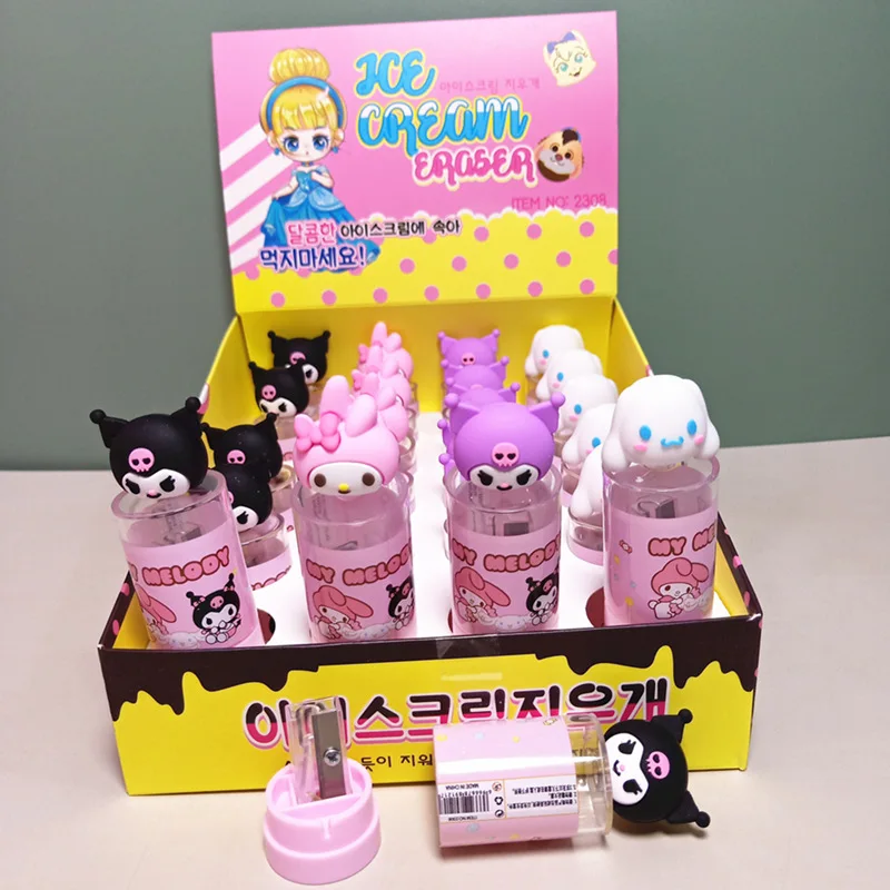 

Sanrio Kuromi Silicone Sculpture Pencil Sharpener Cinnamoroll Hellokitty Mymelody Pencil Sharpener Student Office School Supplie