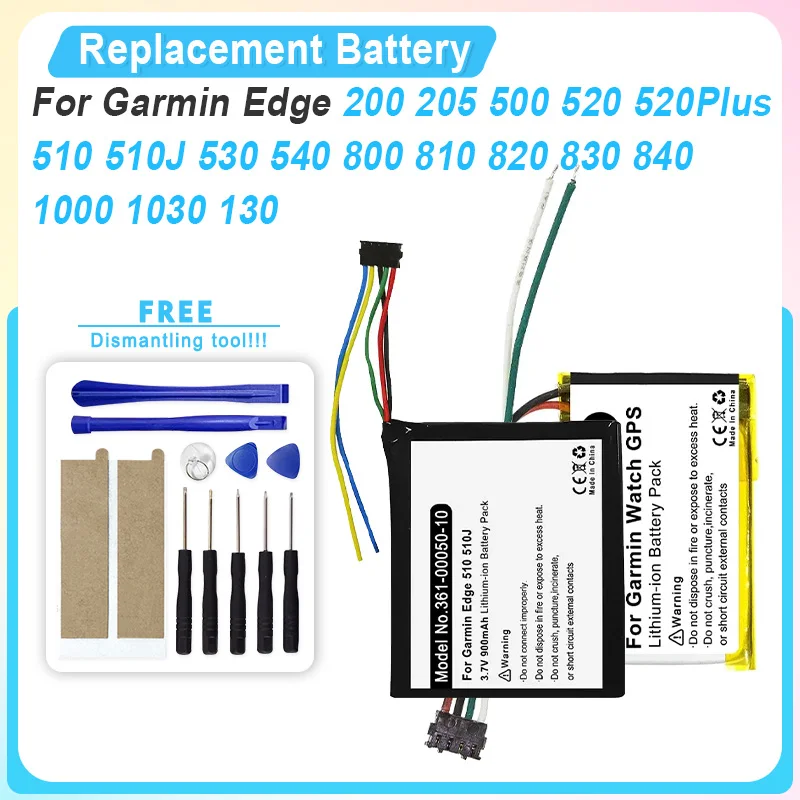 Batería GPS de repuesto para Garmin Edge 200 205 500 520 Plus 510 510J 530 540 800 810 820 830 840 1000 1030 130