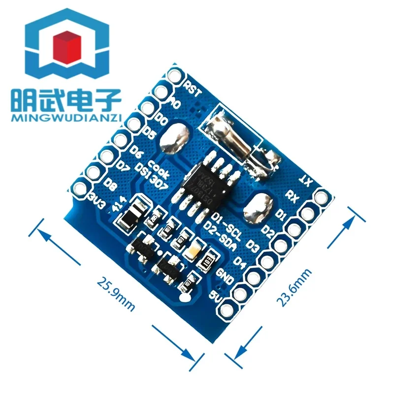 Bateria de relógio em tempo real para WeMos D1, RTC, DS1307