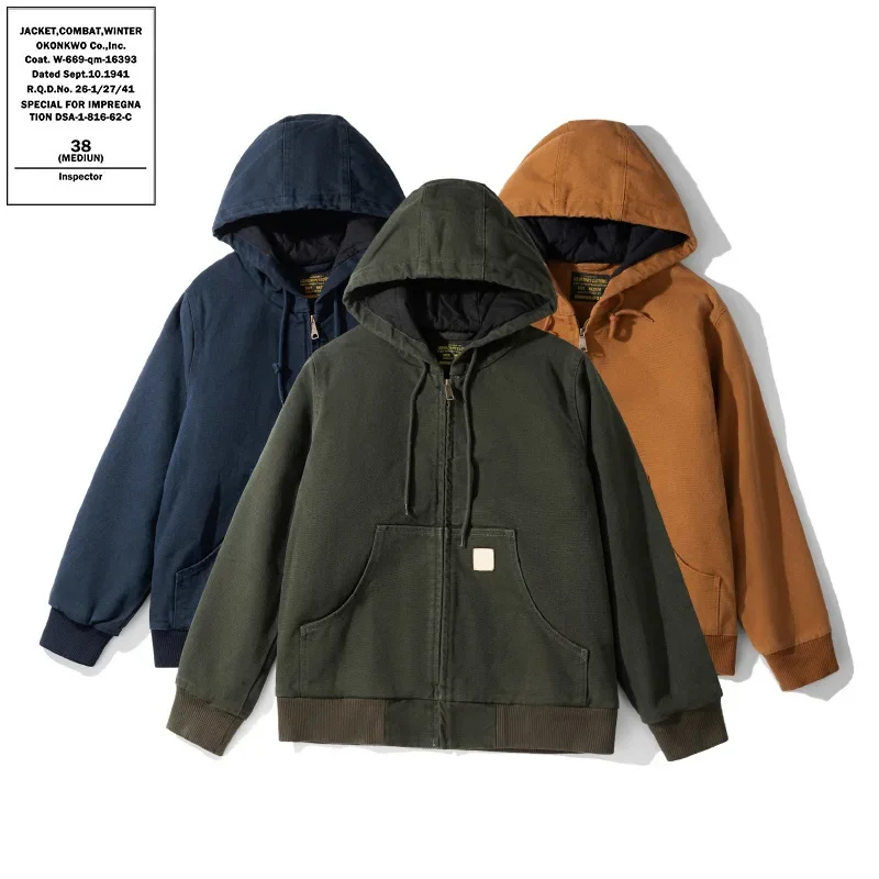 OKONKWO Cotton-Padded Jacket With Hood Casual Style Loose Fit Other Material Thickened Hooded CoatJacket