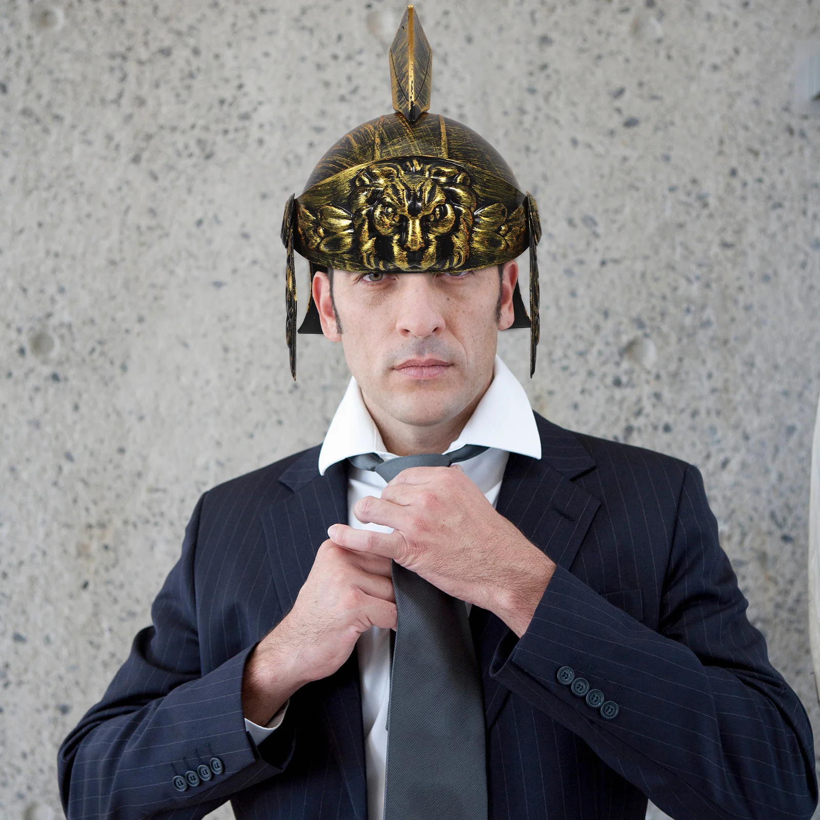 

Medieval Knight Roman Soldier Costume Adjustable Handmade Plastic Hat Prop Warrior Headgear Masquerade Party Historical