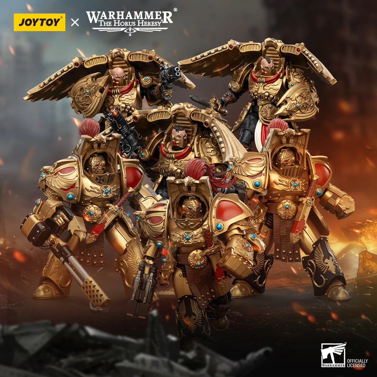 Joytoy 1/18 Warhammer: The Horus Heresy Legio Custodes Aquilon Terminator Squad Aquilon with Infernus Firepike Action Figure