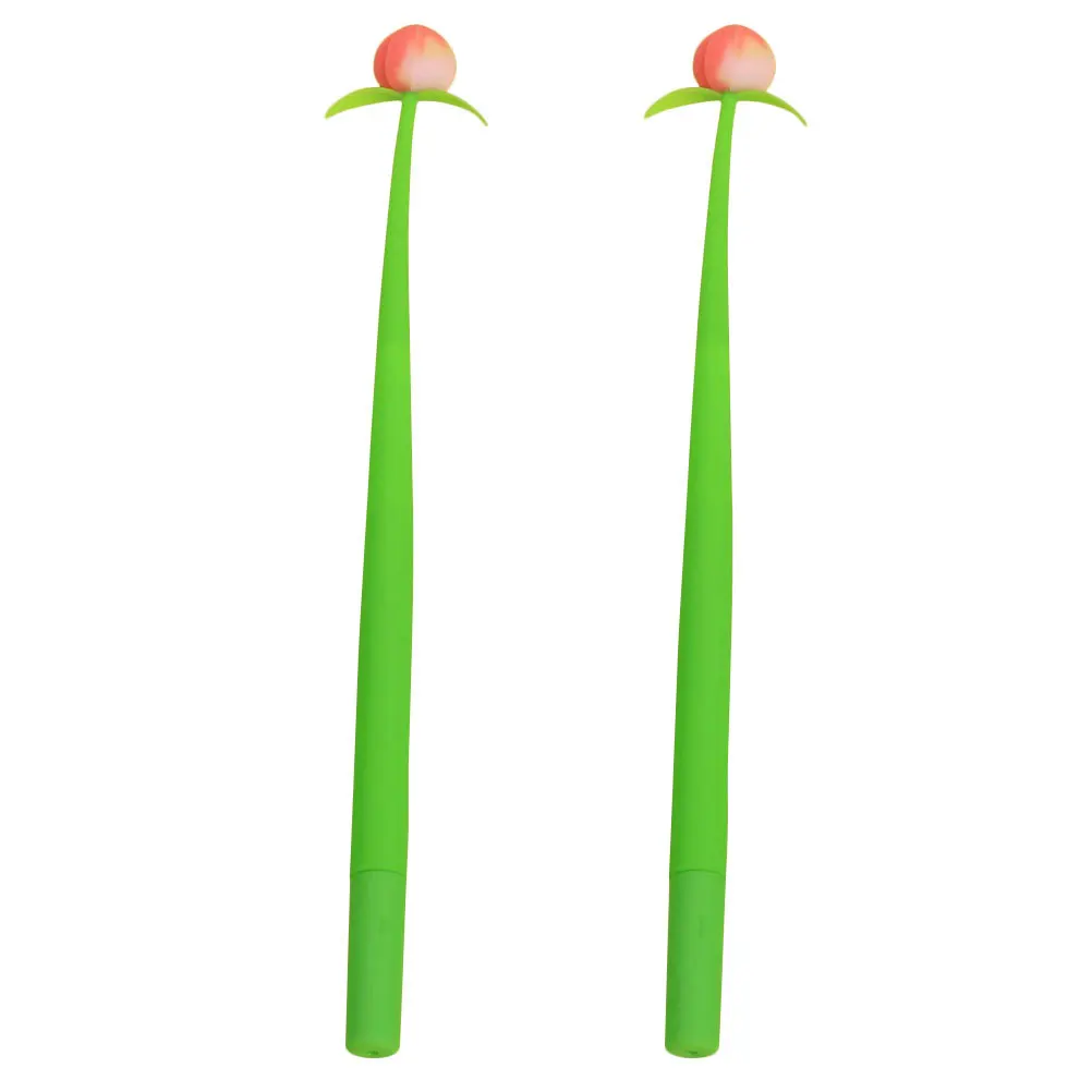 

2Pcs Peach Gel Ink Pens Retractable Black Ink Smooth Writing Cute Fruit Pen for Student Office School Supplies Christmas Favor