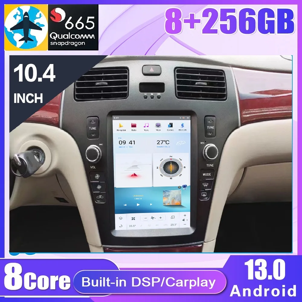 For Lexus ES300 ES330 For Toyota Windom 2001-2005 Car Video Radio Android13.0 DVD Player Audio Multimedia GPS Screen