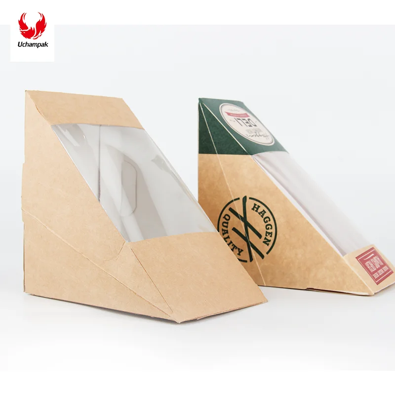 Customized productSandwich Box-Small Sandwich Wedge Box with Window Triangular Sandwich Container