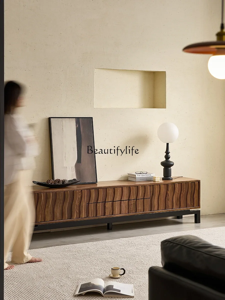 

1LTV cabinet North American black walnut retro art engraving cabinet