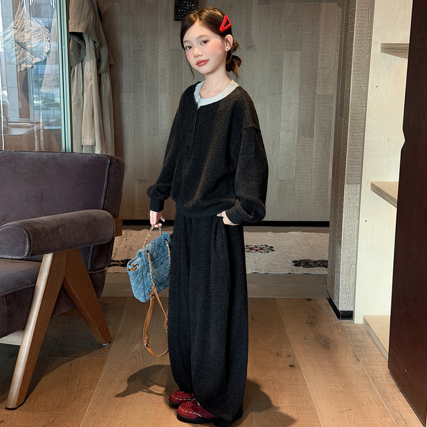 Loose Fitting Hoodie And Pants Set for Kids Spring Autumn Casual Two Piece Suit Unisex Soft Cotton Long Sleeve Clothing