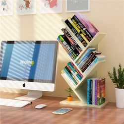 Multi-layered Simplicity Storage Shelf Wooden Tree Office Study Room Storage Bookshelf Shelves Wooden Organizer Furniture