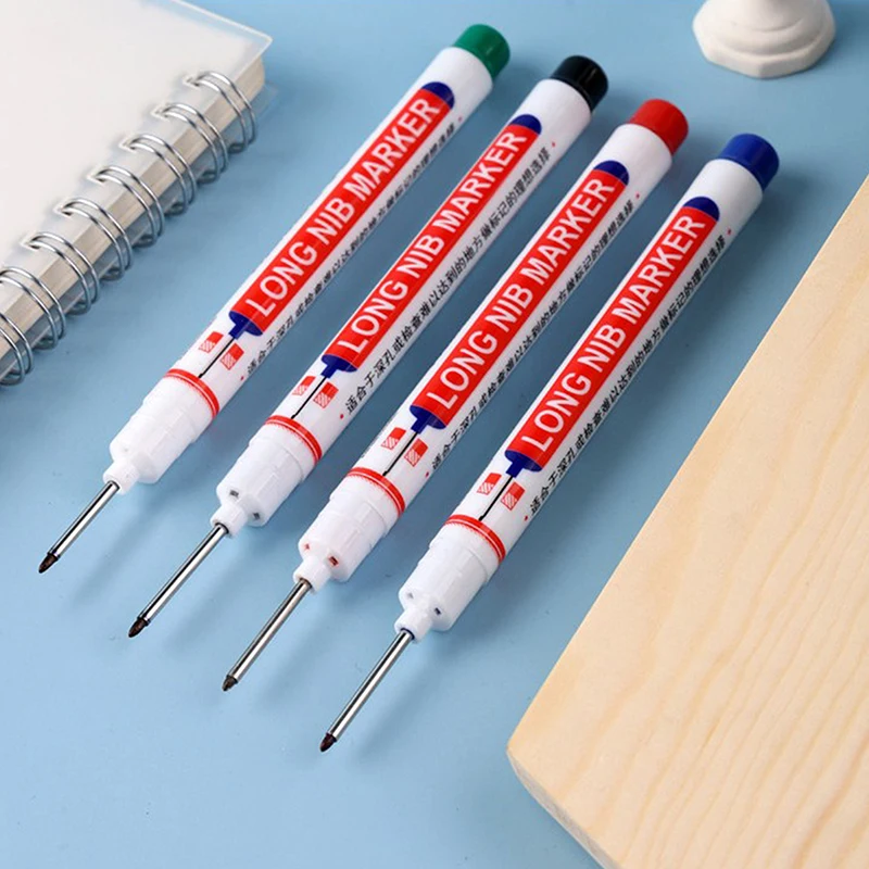 Long Head Markers Bathroom Woodworking Decoration Multi-purpose Deep Hole Marker Pens