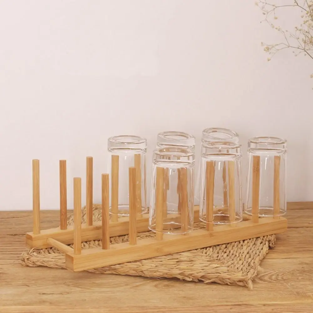 

Bamboo 1Pcs Drying Kitchen Accessories Practical Cups Stand Plate Rack Pot Lid Holder Drainer Rack