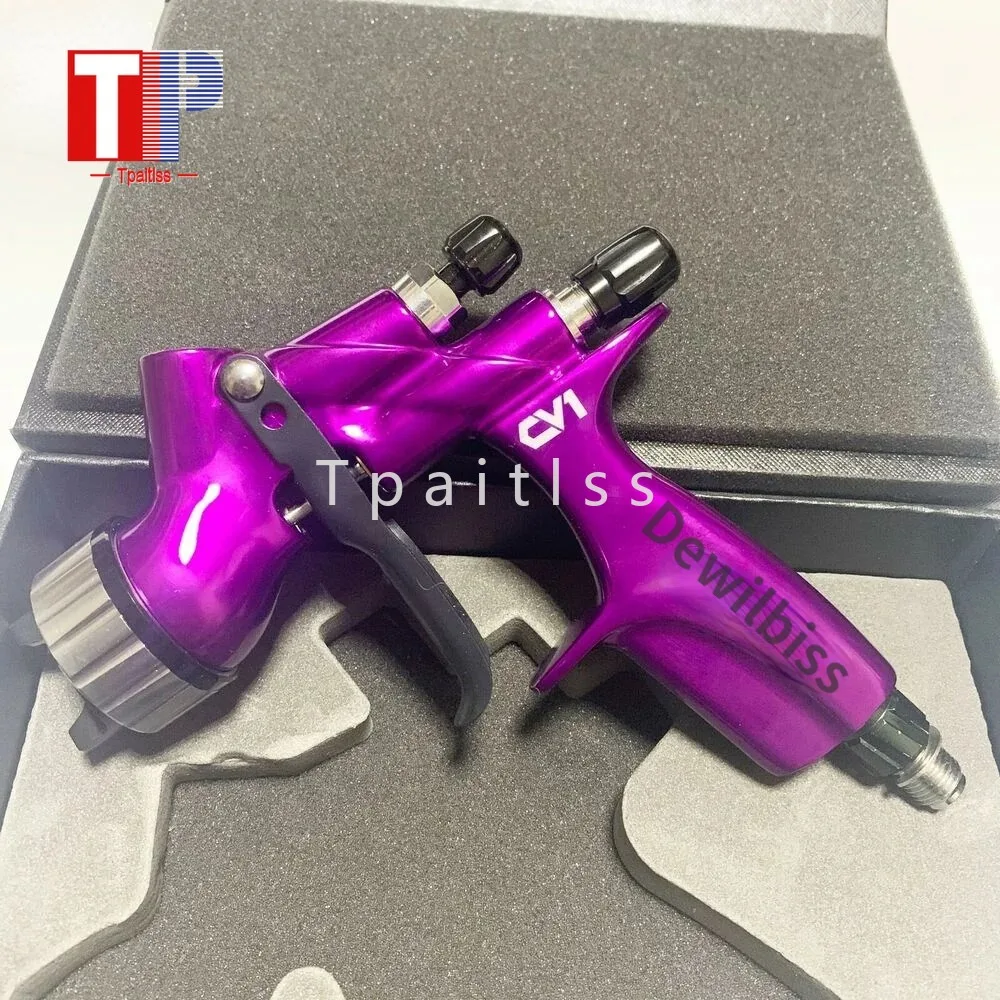 Tpaitlss CV1 Purple Car Spray Gun HVLP Car Paint Spray gun 1.3mm Nozzle with Capacity 600cc