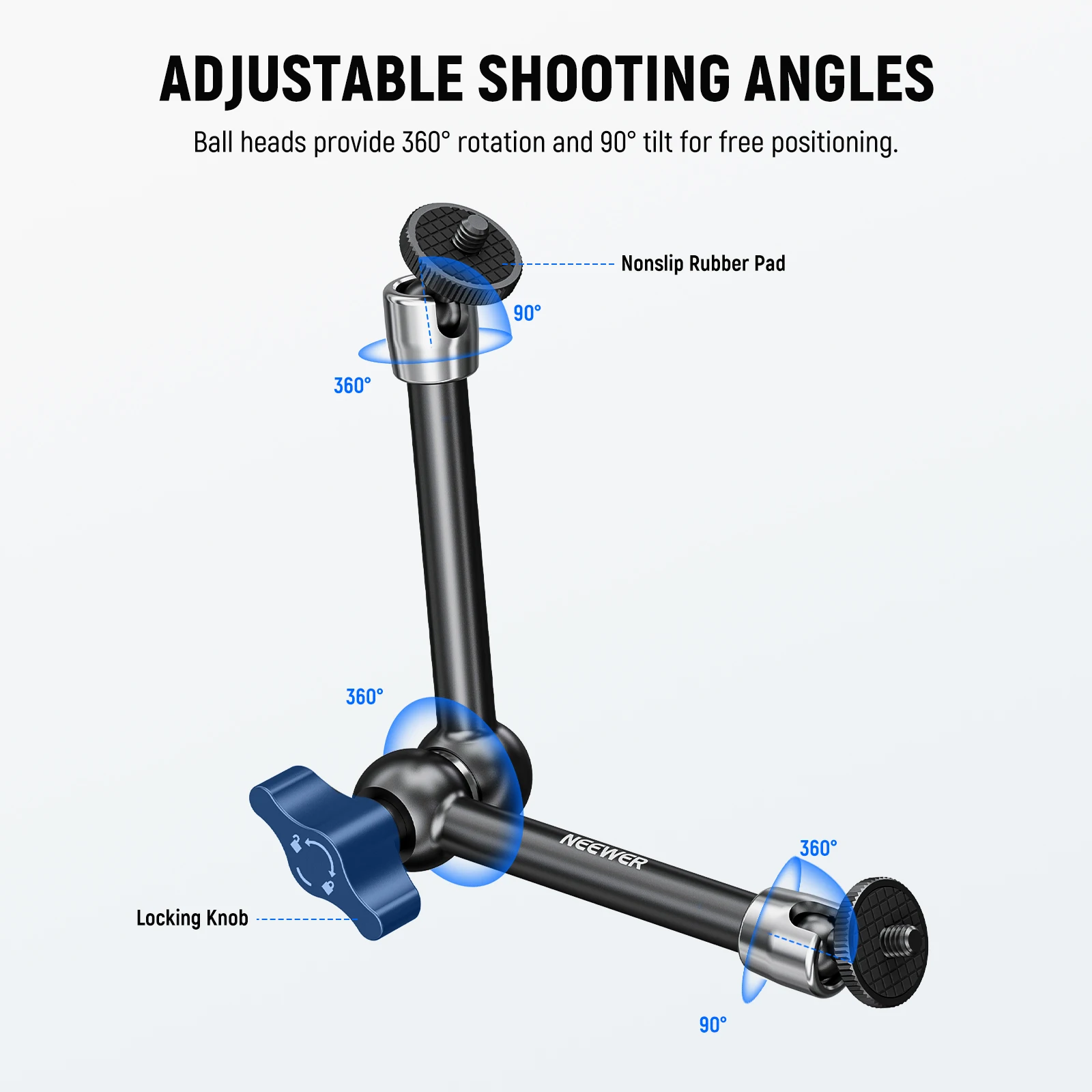 NEEWER 15cm/25cm Adjustable Friction Magic Arm with 1/4\