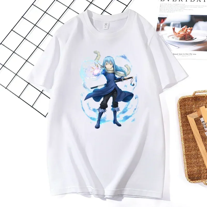 Fashion Women T-shirt Cartoon Rimuru Tempest That Time I Got Reincarnated As A Slime Short Sleeve T Shirt Harajuku Clothes Tops