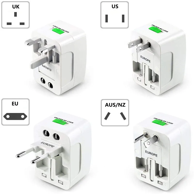 Многофункциональный Универсальный адаптер для путешествий, адаптер для зарядного устройства переменного тока с вилкой для ЕС, Великобритании, США, Австралии