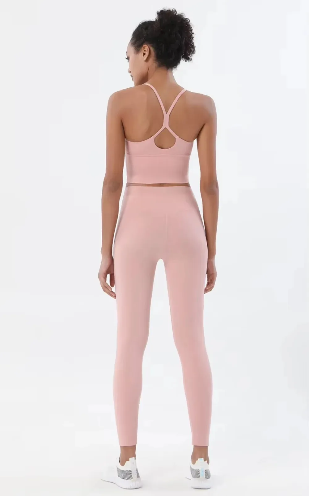 Damen Naked Feeling 2-teiliges Fitness-Set – nahtloser Sport-BH und Leggings mit hoher Taille, stoßfeste, atmungsaktive Fitness-Kleidung, S-XL – Detail 21