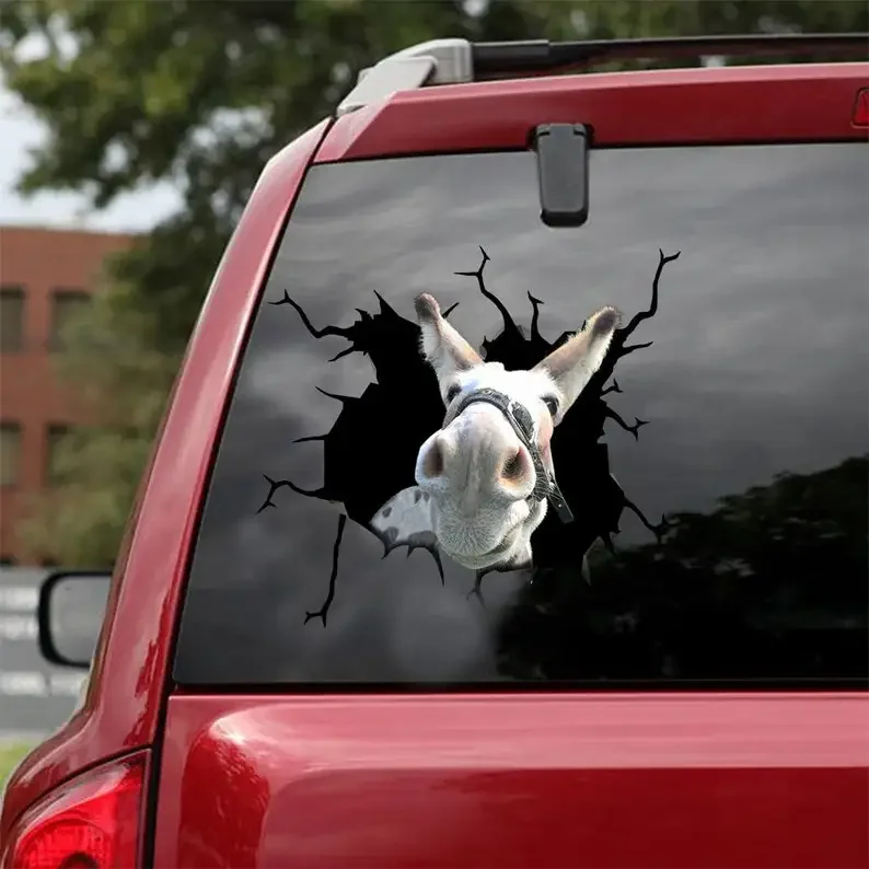 Donkey Decal - fits cars,windows,laptops and any smooth surface, Donkey Stickers, Animal Stickers,Custom Donkey Sticker, Animal