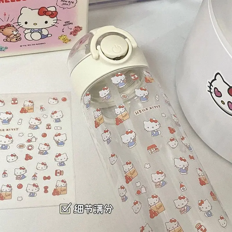 Hellokitty New Straw Plastic Cup Large Capacity Couple Student Cute Girl Student Drinking Cup Simple Portable Ins Easy Cup Gift