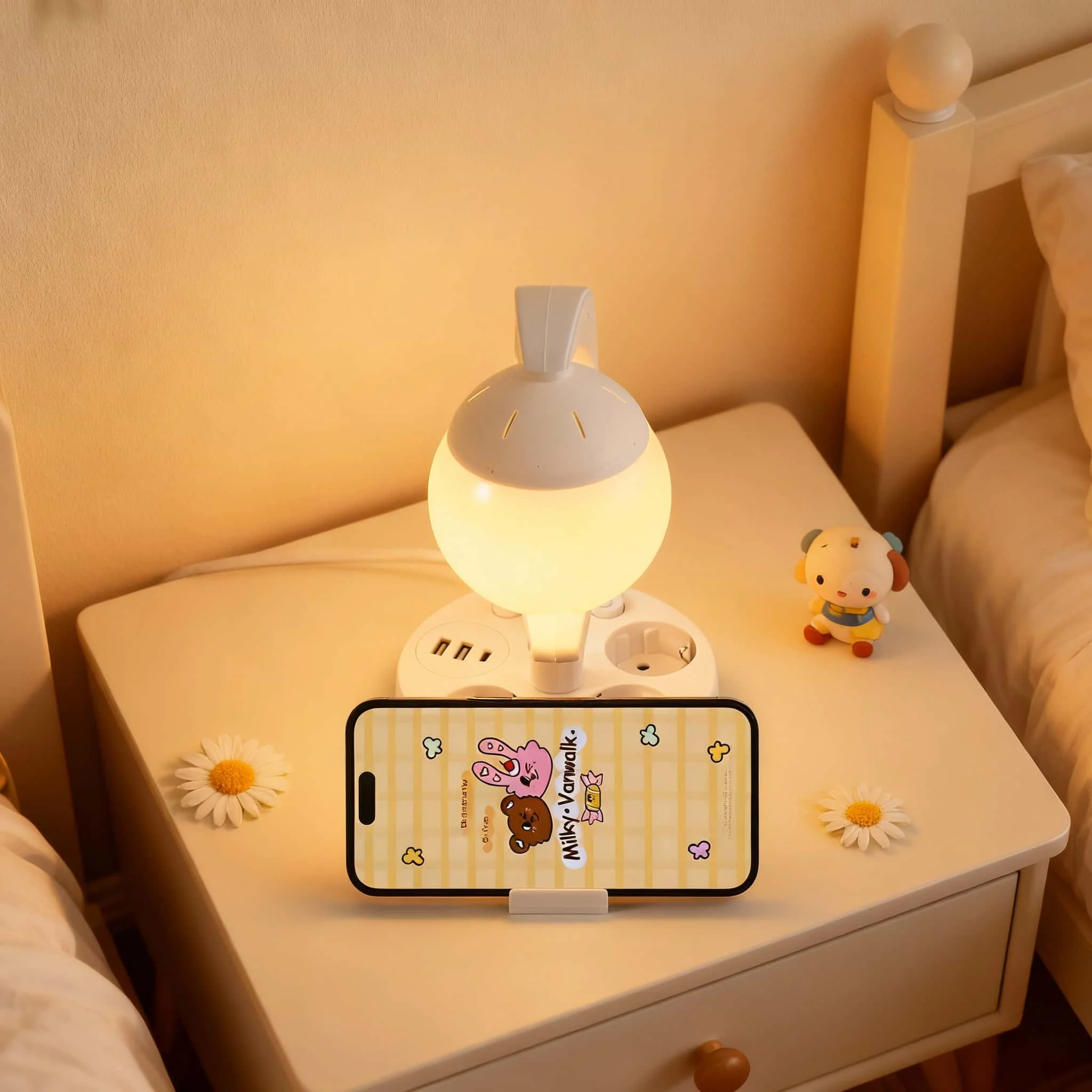 

A lamp power socket that complies with European standards, equipped with 3 sockets, comes with a 1.8-meter extension cord, and s