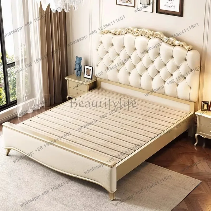 FG Gold Comforter Double Bed Luxury Platform Modern Full Size Double Bed Monster Living Room Lit 2 Personnes Home Furniture