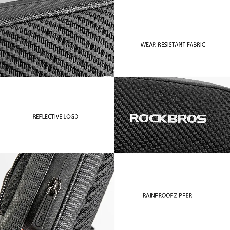 ROCKBROS Fahrradtasche, wasserdicht, reflektierend, vorne oben, Rahmenschlauchtasche, ultraleichte Fahrradtasche, Fahrradtasche, Touring-Reitausrüstung – Detail 9