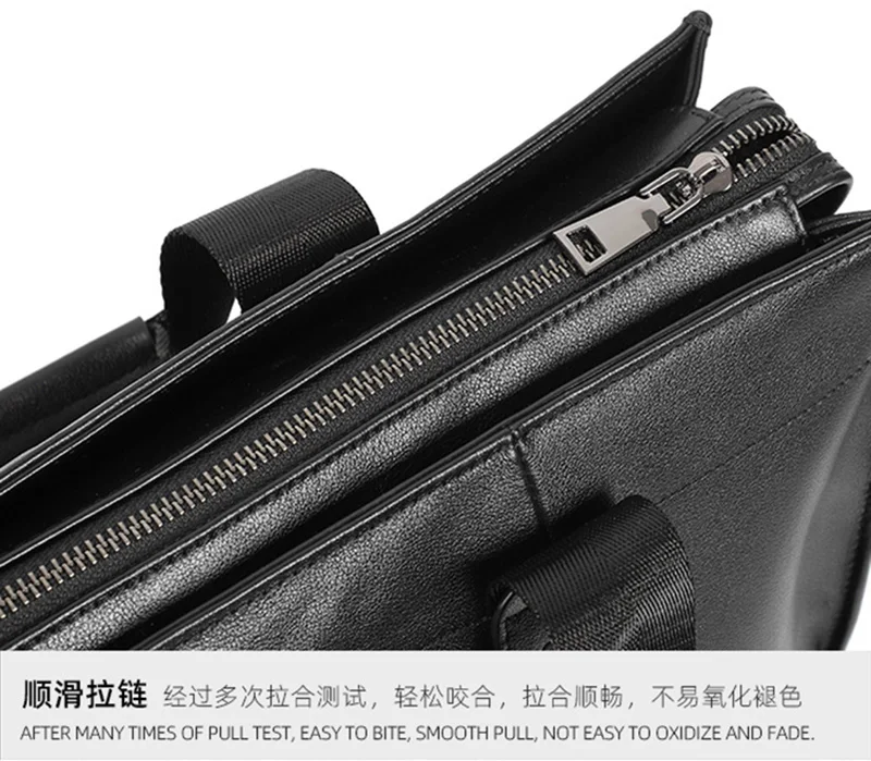 NZPJ Business Leder herren Handtasche Top Schicht Rindsleder Aktentasche Casual Schulter Messenger Tasche Geeignet für 14 Zoll Laptop – Detail 16