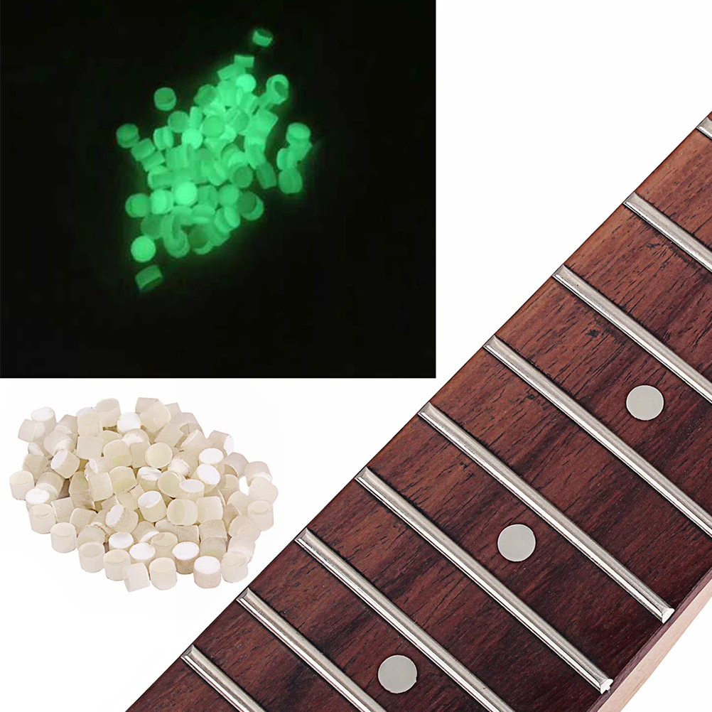 100pcs Luminous Guitar Fretboard Dots Inlays 40mm Seashell Fret Inlays Markers For Guitar Ukulele Bass Banjo Mandolin Luminous