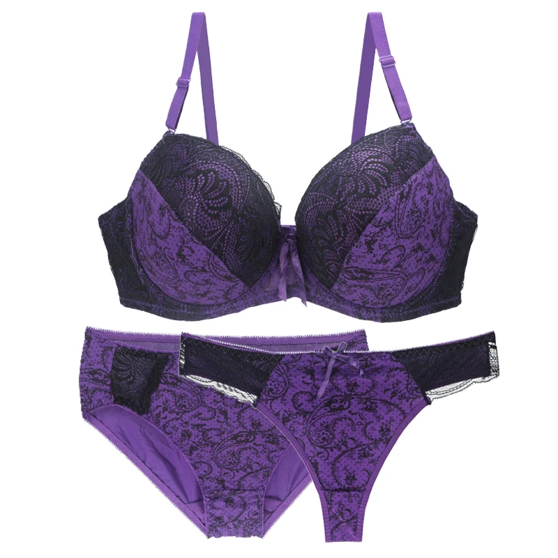 Nouvell Bezszwowe biustonosze push up dla kobiet 3-częściowa bielizna BCDEF Cup Beżowy Czarny Niebieski Fioletowy Czerwony Biały Plus Size Bielizna