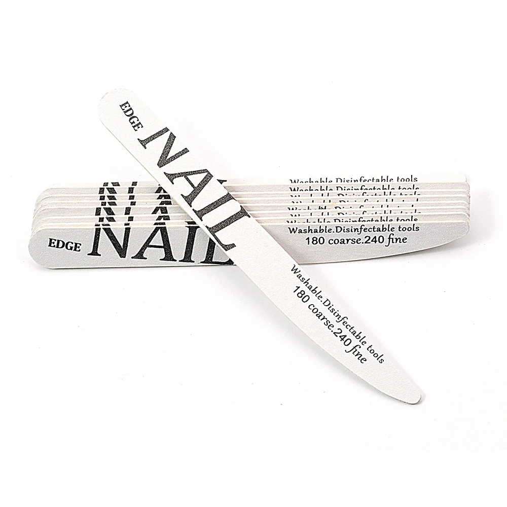 50/100 pçs lixa de unhas de lixa branca 180/240 grit profissional arquivos de unhas de madeira remover gel unha polonês pedicure manicure ferramentas