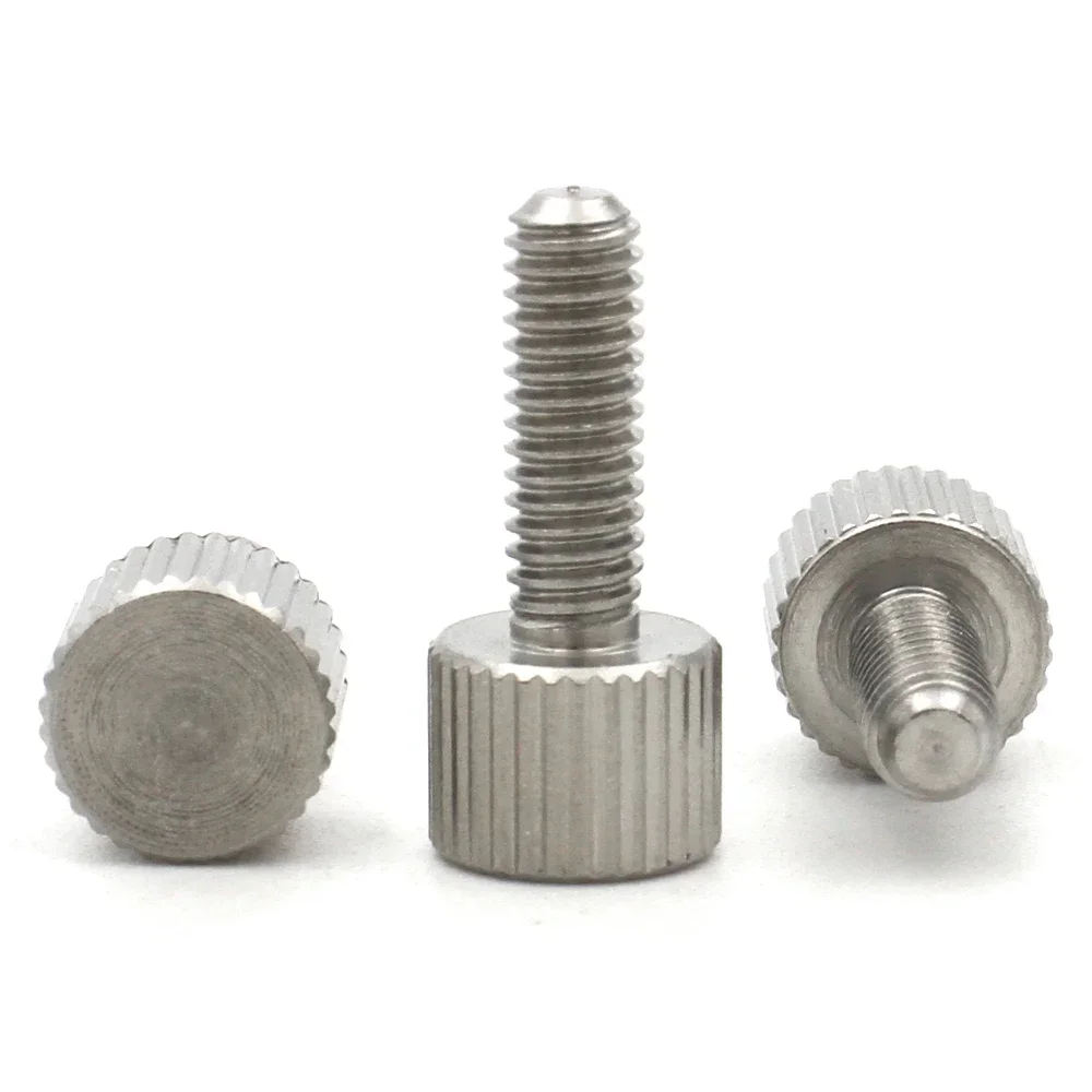 304 Steel Knurled Head Thumb Screw M2 M2.5 M3 M4 M5 M6 M8 Hand Adjust Screw Mechanical Fixing Bolt 1/2/5/10PCS