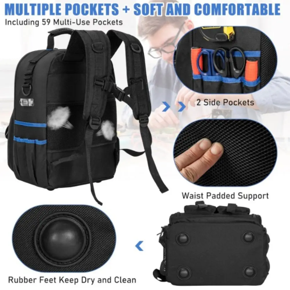 large-capacity-tool-backpack-removable-organizer-pouch-waterproof-work-bags-thickened-heavy-duty-electrician-tool-bag