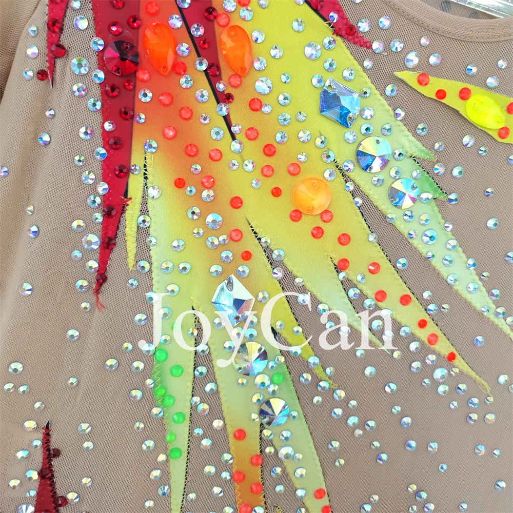 ملابس نسائية أنيقة من JoyCan للجمباز سبانديكس ، ملابس رقص الفتيات ، برتقالي ، منافسة الفتيات