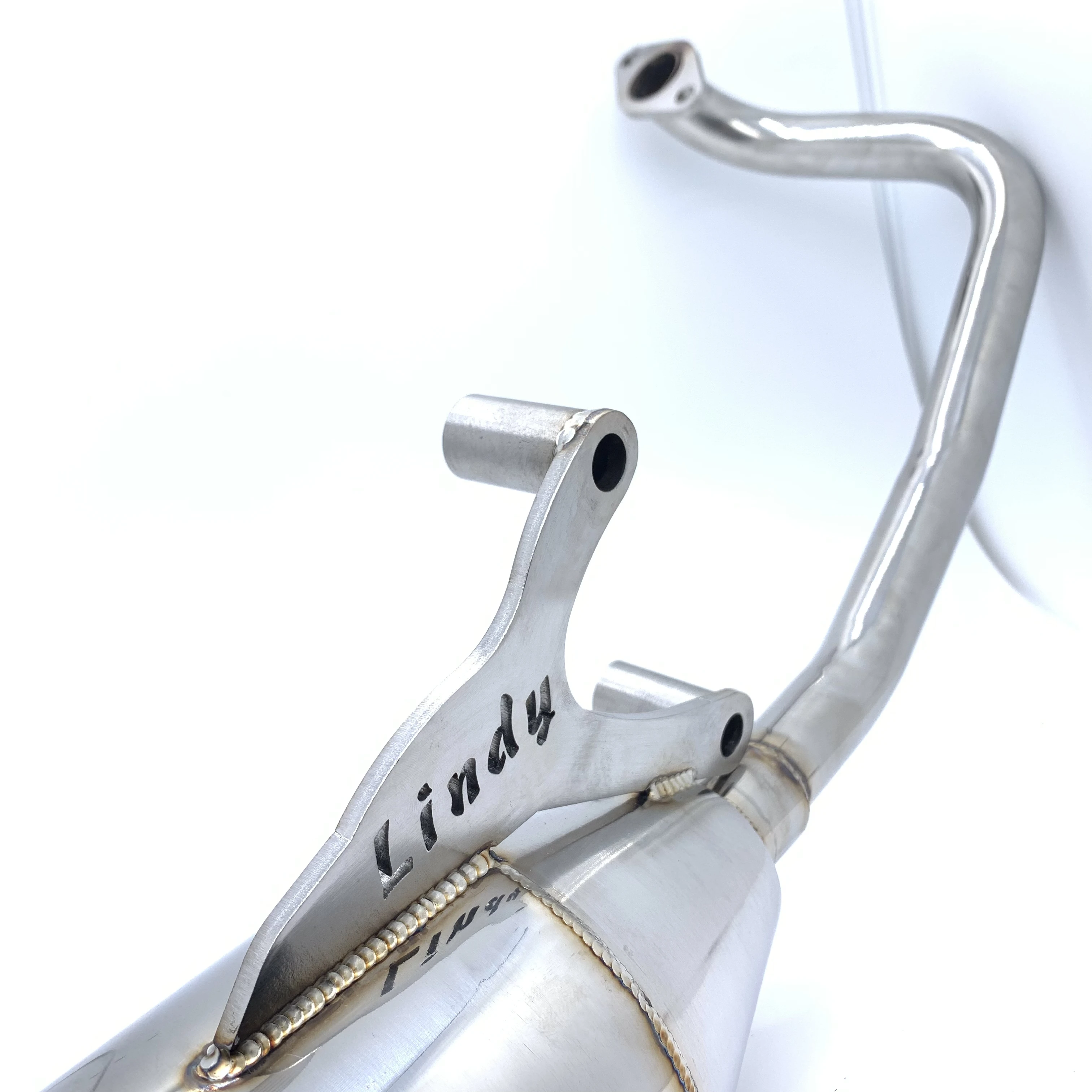 white stainless steel exhaust pipe for GSR SuzukV125 can be matched with carbon fiber cover and color titanium aluminum