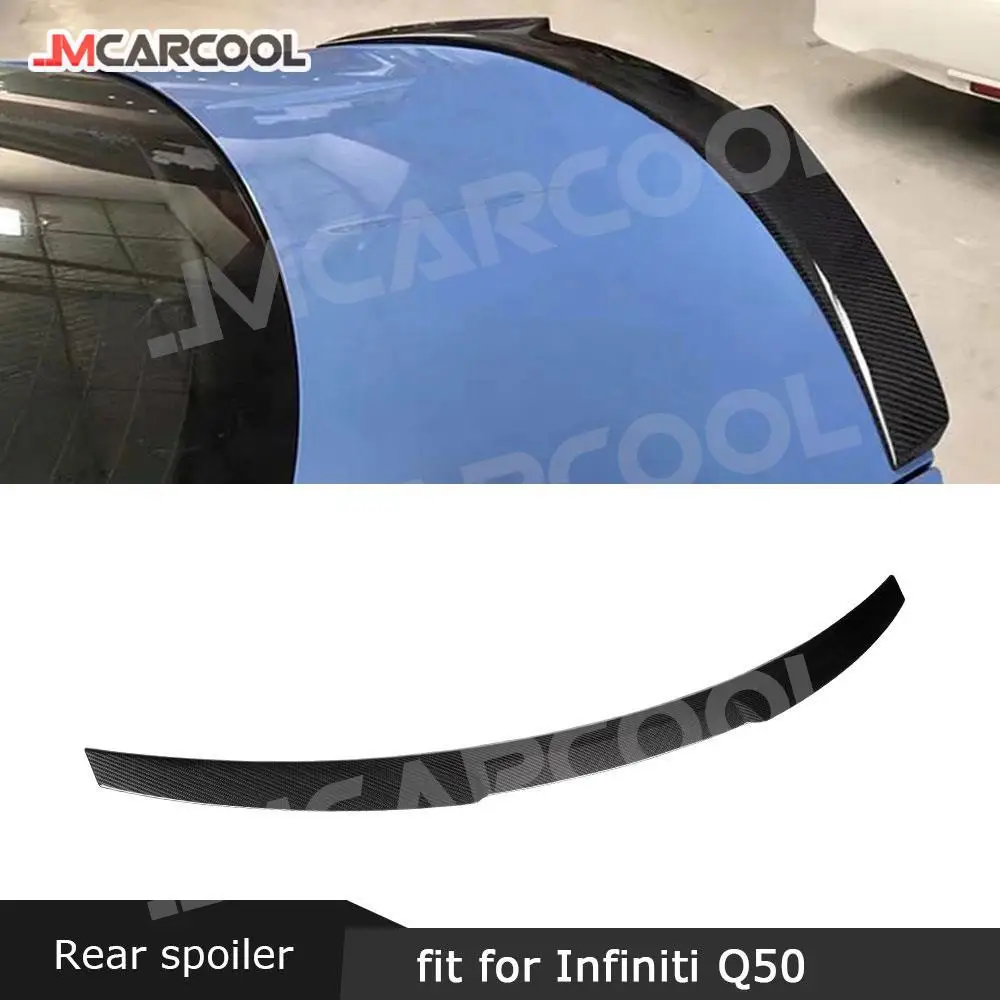 

Rear Boot spoiler wings For Infiniti Q50 Q50S 2014-2020 Rear Trunk Trim Sticker Carbon fiber