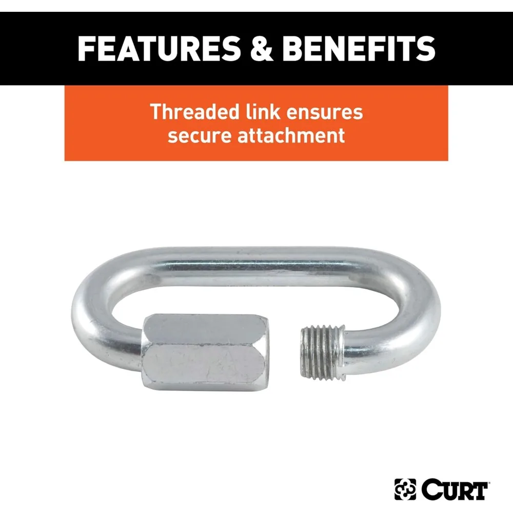 Clip de mosquetón con gancho de cadena de seguridad para remolque de alta resistencia, 5/16 pulgadas de diámetro, resistencia a la rotura de 8,800 libras