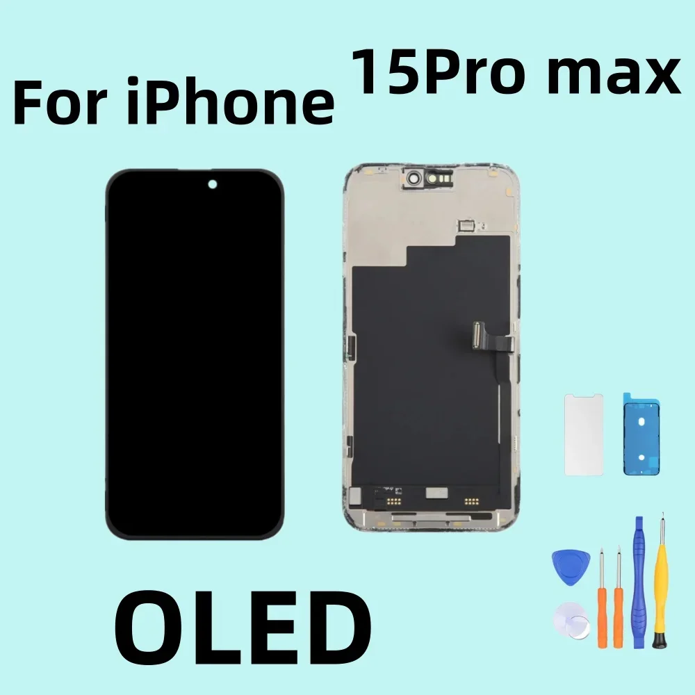 Dla iPhone 15 Pro Max LCD 15Pro Wyświetlacz 3D Dotykowy Digitizer Zespół 15PM Miękki OLED Dla iPhone 15 Pro Wymiana ekranu