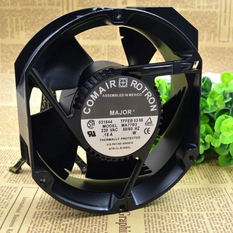 

H Comair Rotron 230VAC 172MMX55MM MA77B3 Ball Aluminum Frame AC Cooling Fan.