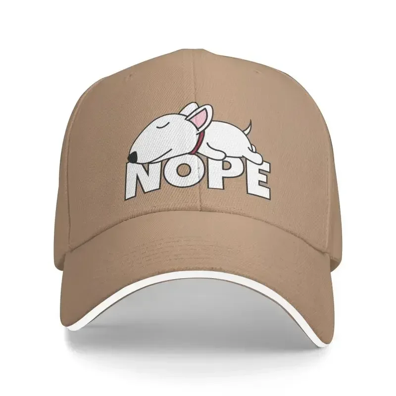 Classic Nope Bull Terrier Dog Baseball Cap Women Men Breathable Dad Hat Performance