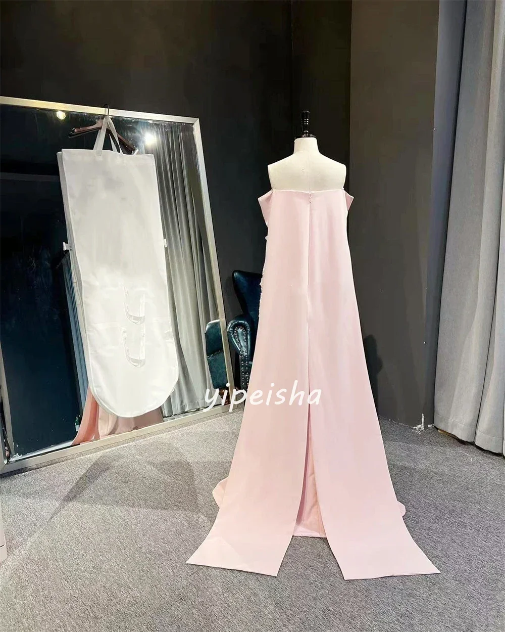 Customized Prom Gown Evening Women Formal Dress Strapless A-line Floor Length Skirts Applique Bespoke Occasion Gown Long Dresses