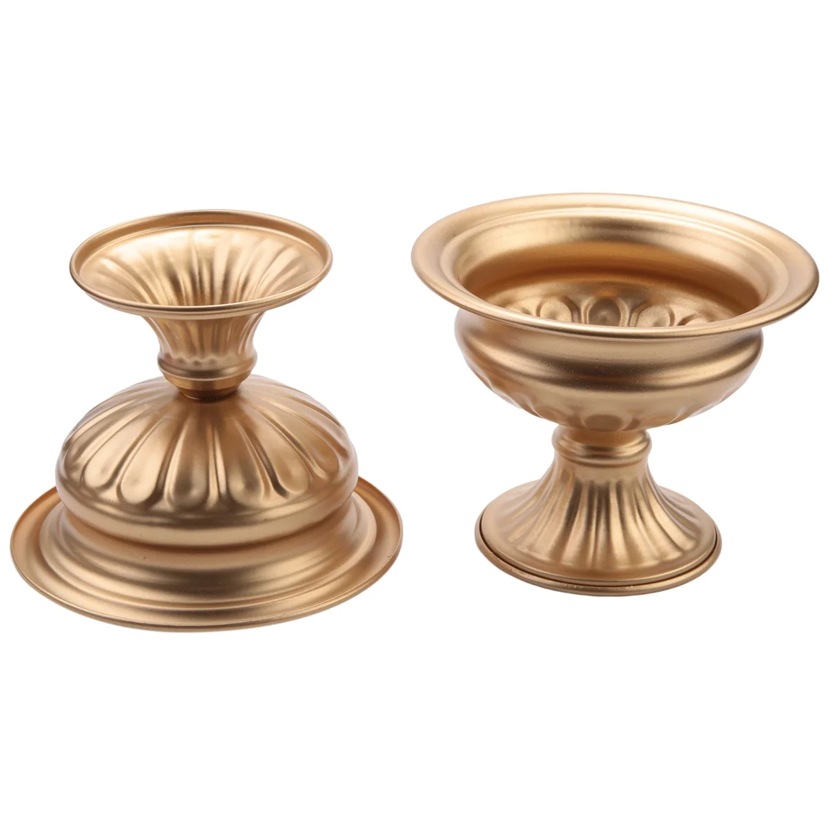 Metal Elegante Centrais De Casamento, Vaso De Trompete, Decoração De Festa, Cerimônia De Aniversário, Dourado, 2 Pcs