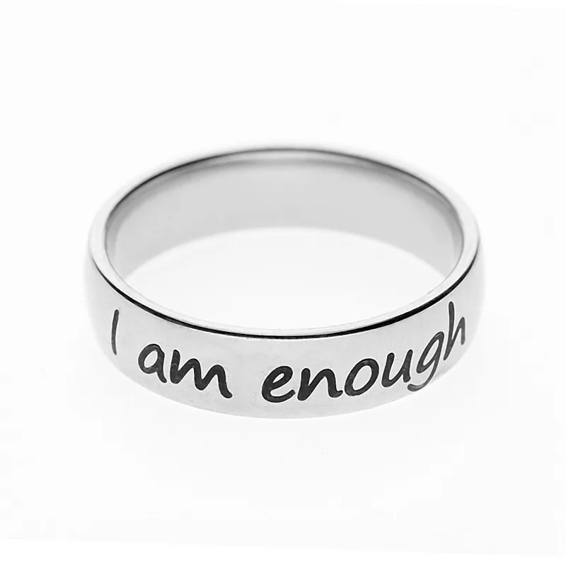 1Pc Little Gifts Inspirational Rings I Am Enough Positive Affirmation Rings Gift Beautiful Inspiring Reminder Self Appreciation